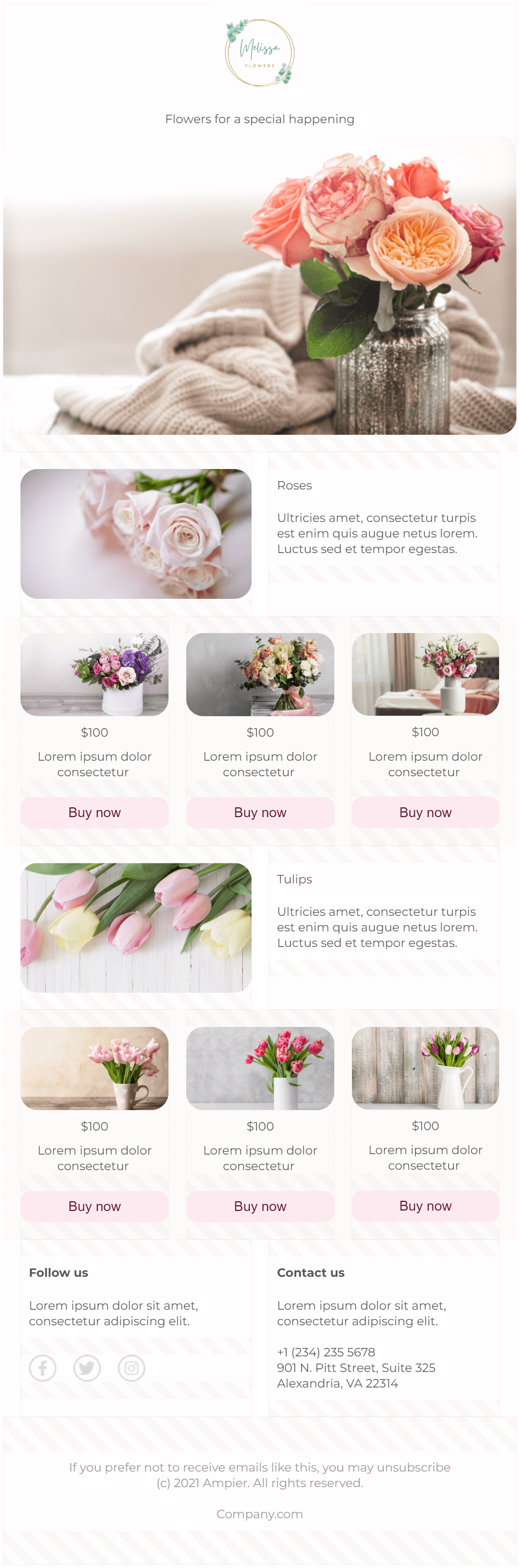 aesthetic flower shop ecommerce template