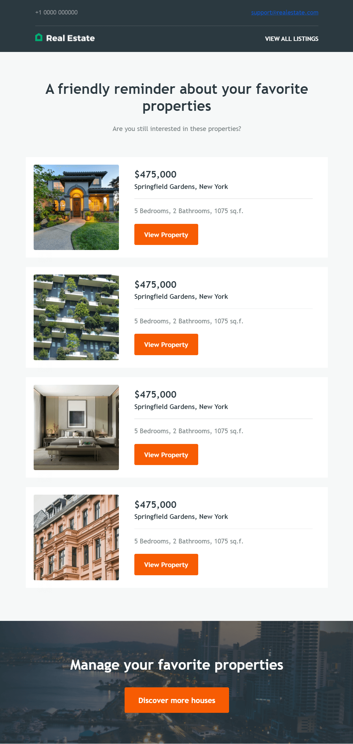 listings newsletter layout