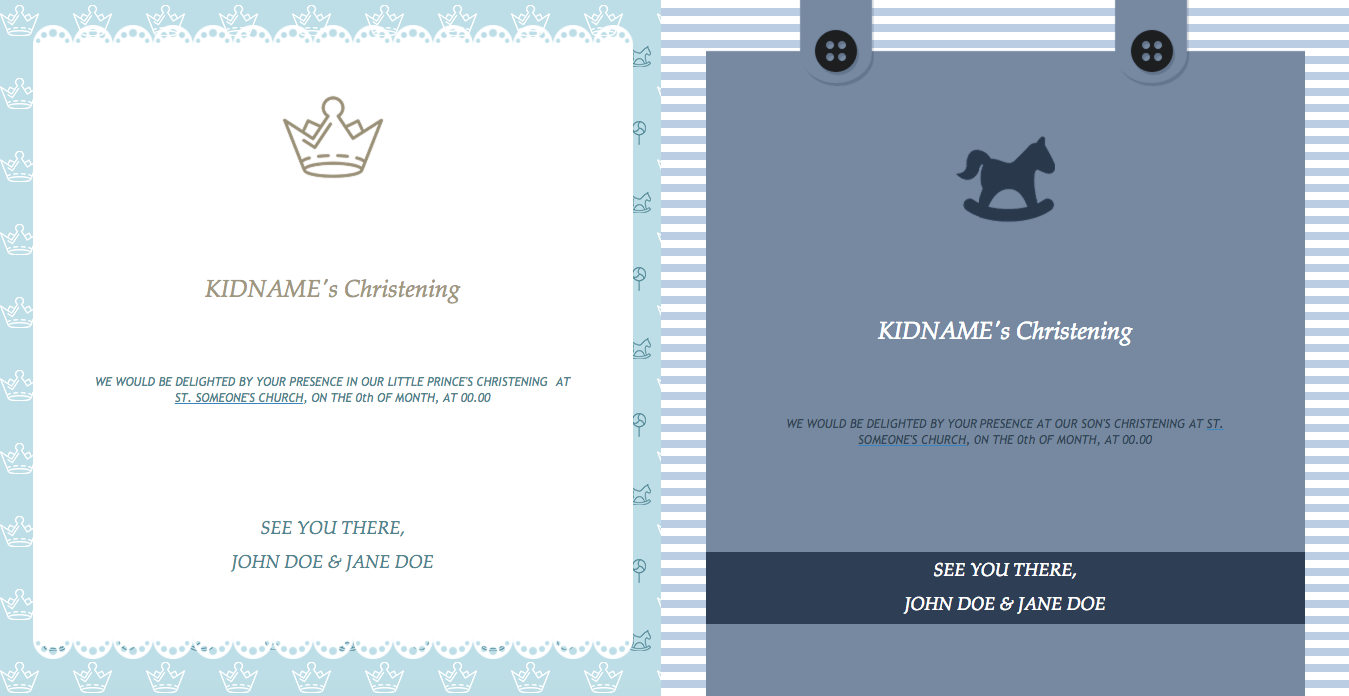 boys christening email newsletter templates