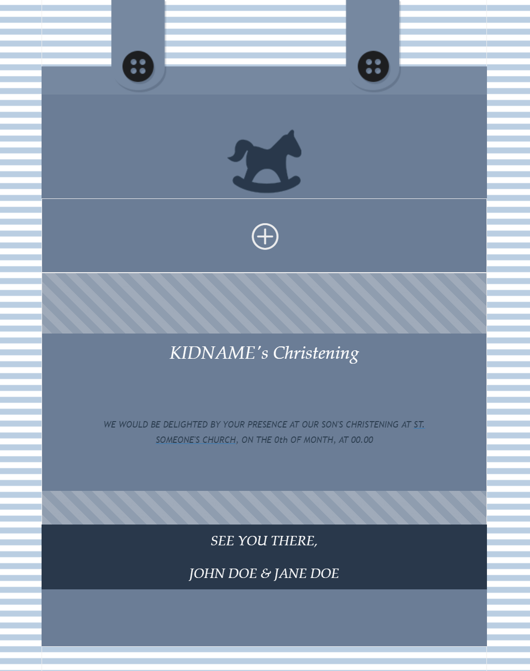 boy christening email design example