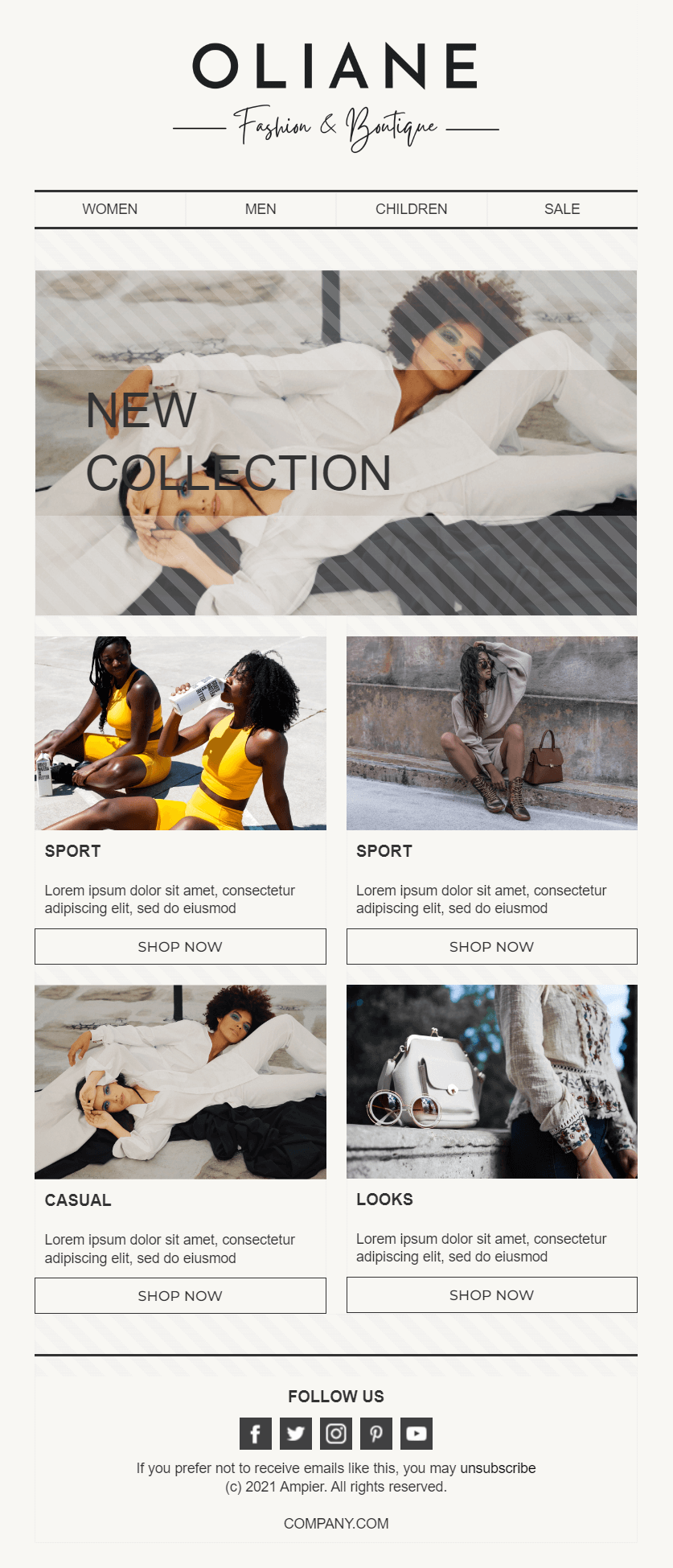 fashion promotional ecommerce template