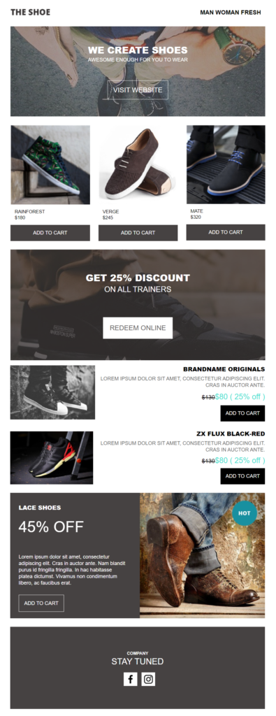 eCommerce email template