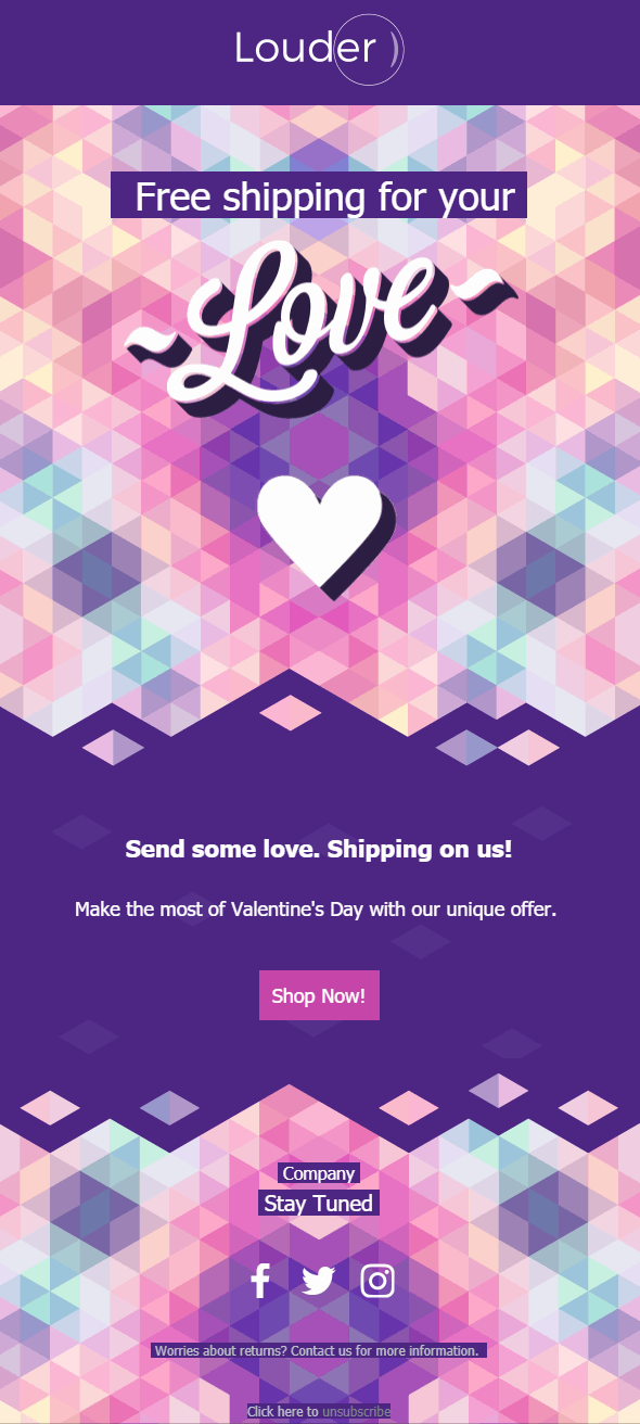 valentine's day newsletter with gif
