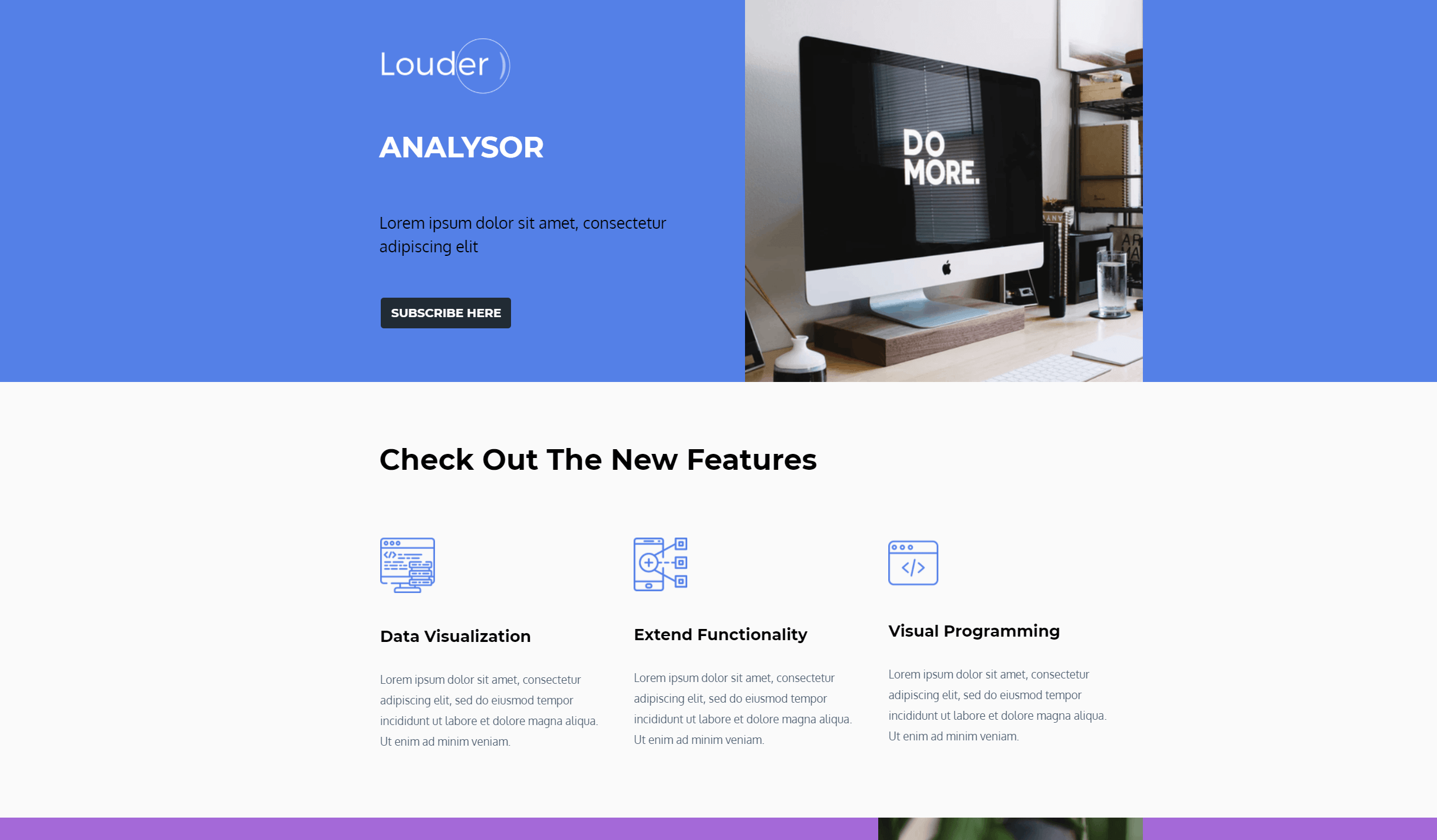 new feature promotion landing page template