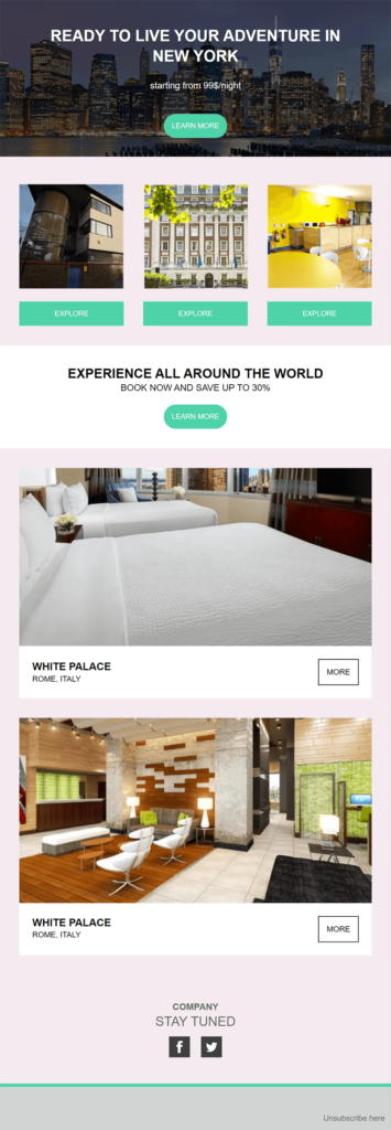 hotel promotion email template