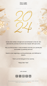 gold New Year email template