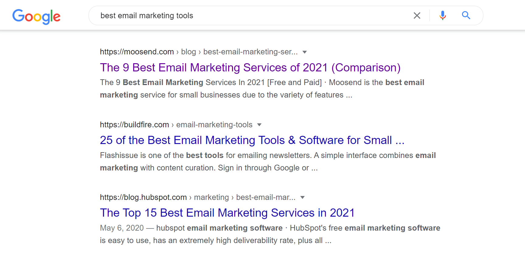 serp results example