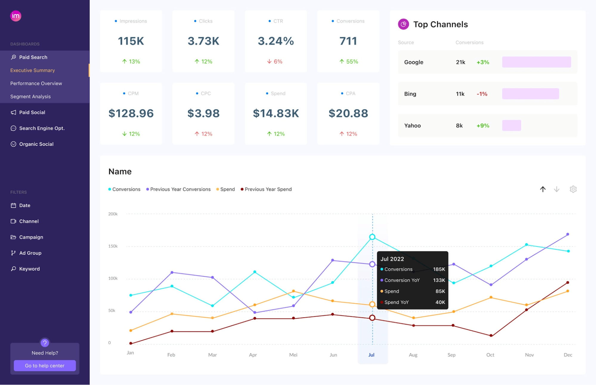 improvado automated reporting and analytics tool