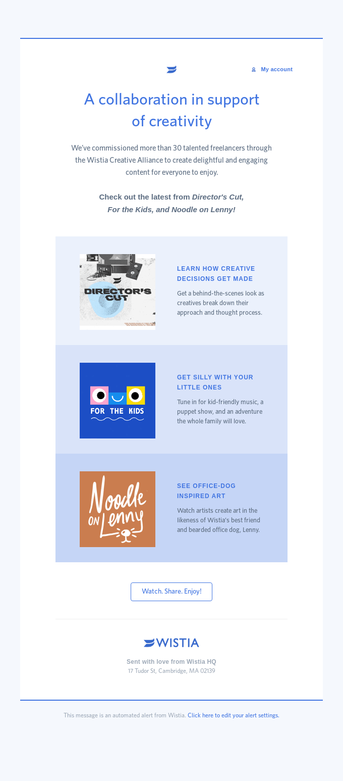 newsletter by Wistia