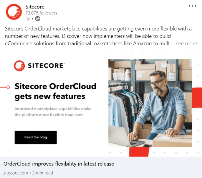 LinkedIn post by Sitecore