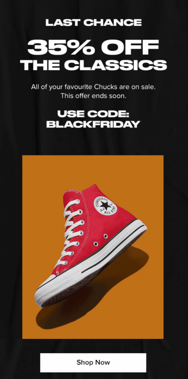 Converse Black Friday email campaign