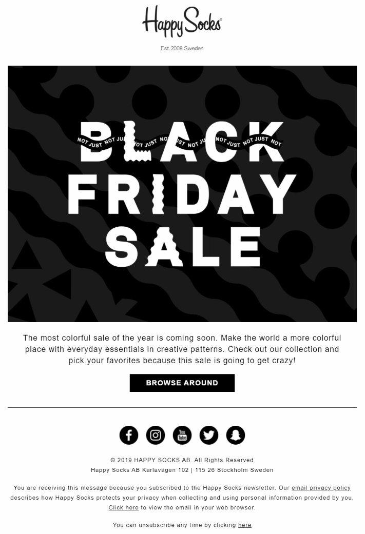 Black Friday email with GIF by Happy Socks