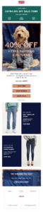 Levi's post Black Friday email example