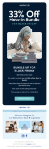 Miracle Black Friday email campaign