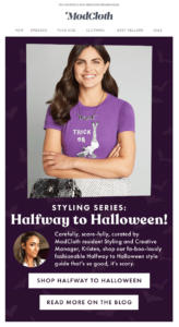 Halloween newsletter by ModCloth