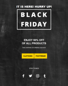 Moosend template for Black Friday sale