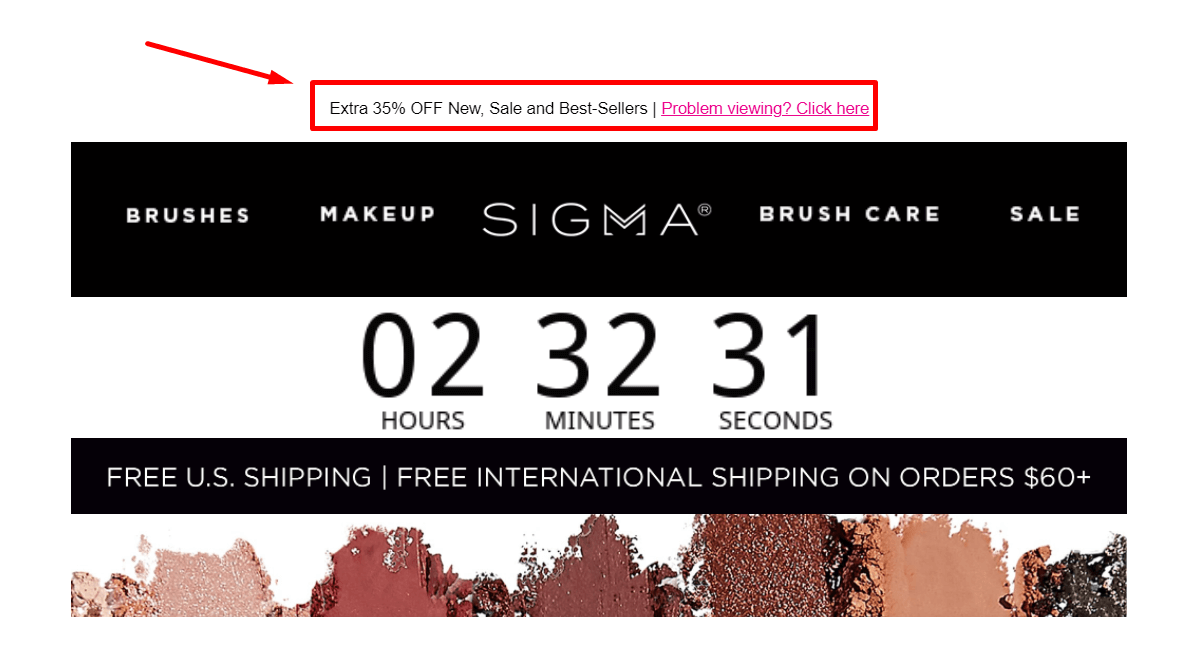 email sizes preheader example sigma beauty