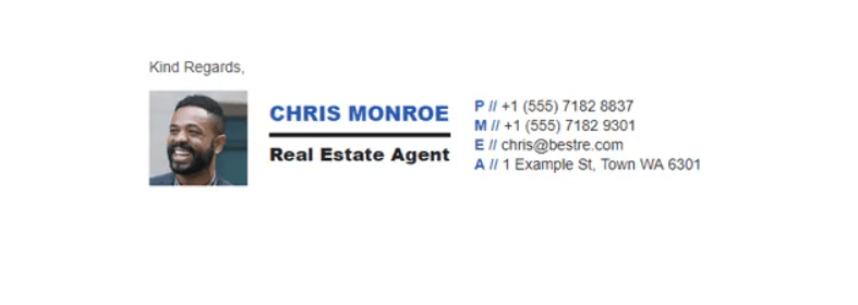 real estate agent signature