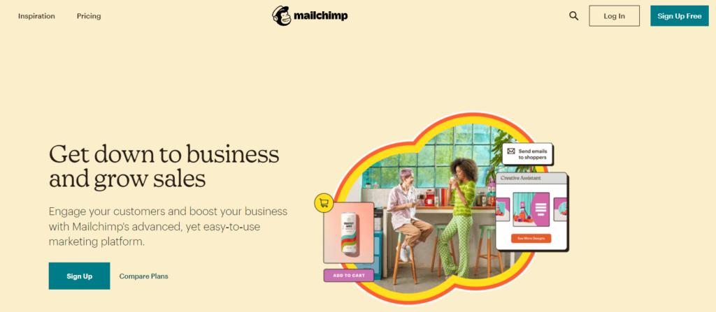 MailChimp homepage 