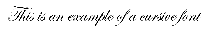 cursive font example