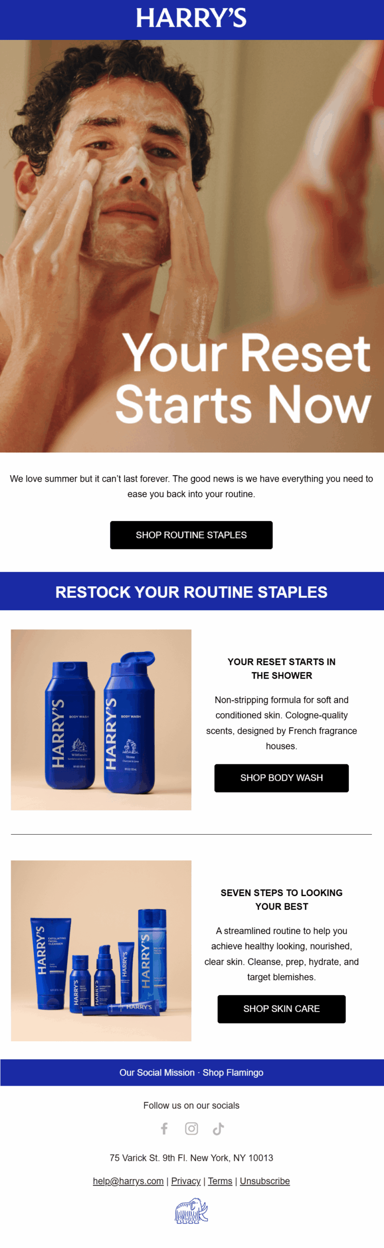 harry's email campaign with social links harry's email campaign with social links