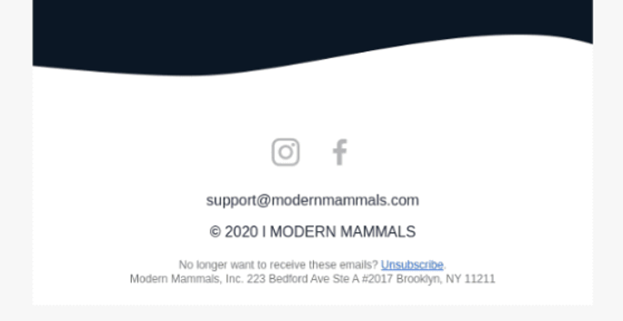 simple email footer Modern Mammals