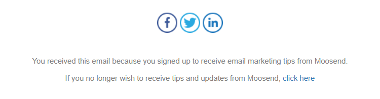 Moosend email footer
