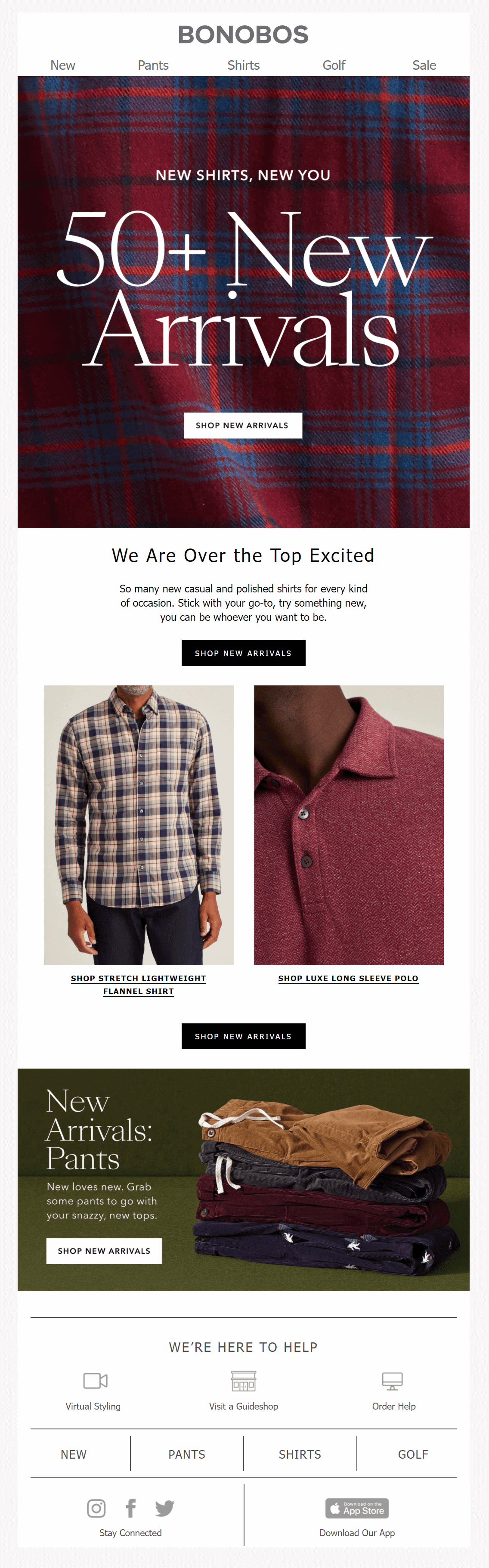 bonobos new product launch email