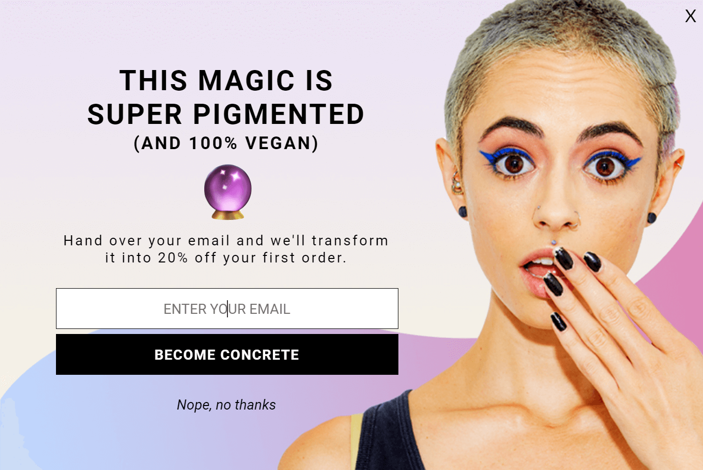 concrete minerals popup for beauty brands