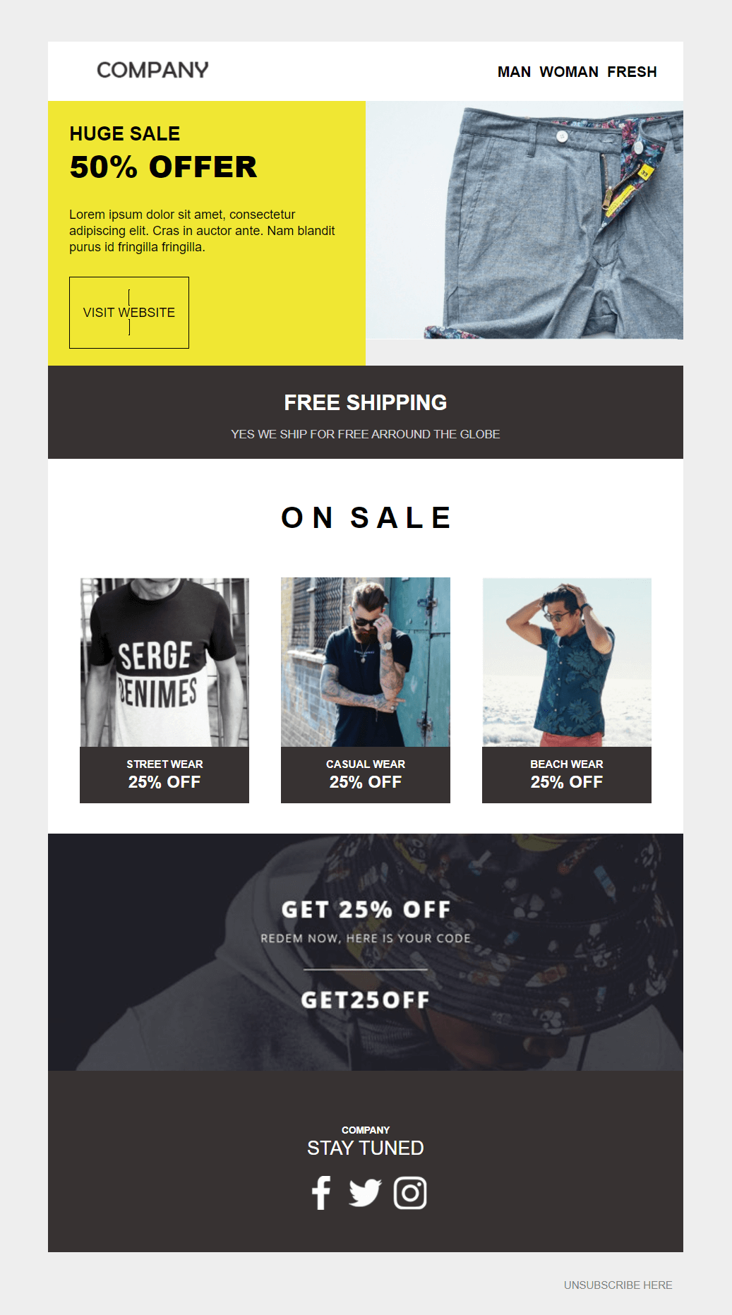 moosend clothing newsletter template