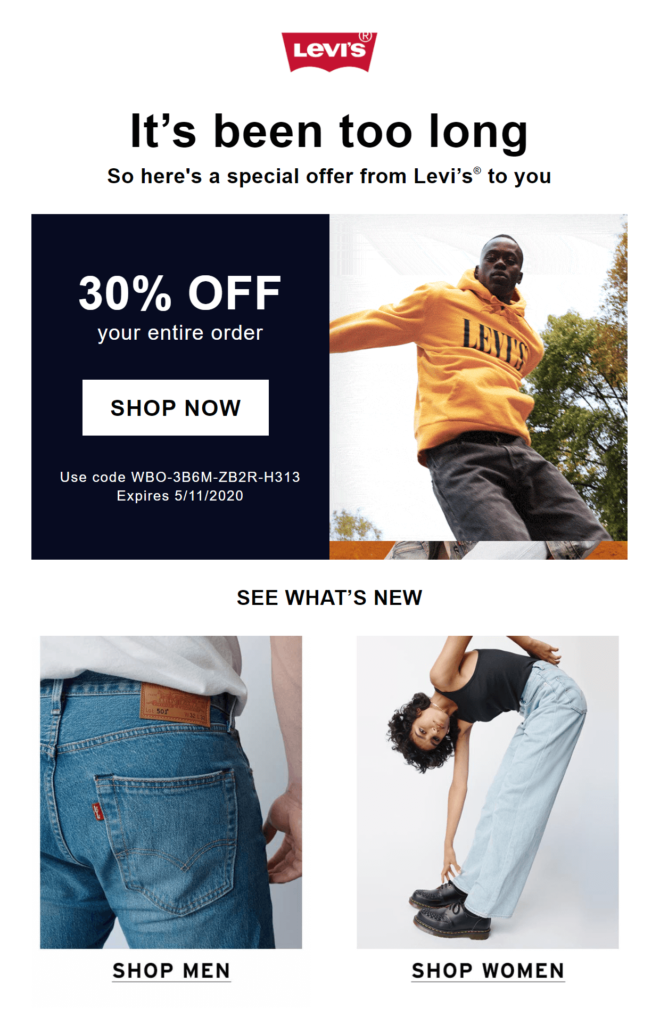 Levi's re-engagement campaign