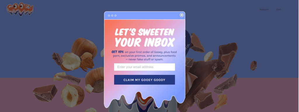 pop-up sign-up form examples