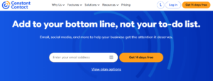 Constant Contact's home page