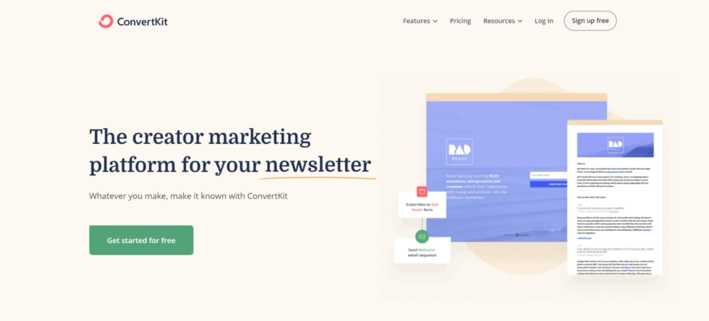 Convertkit website