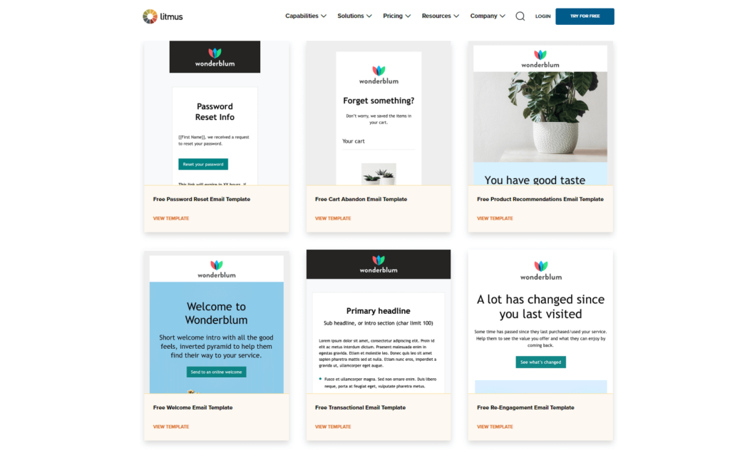 Litmus email templates