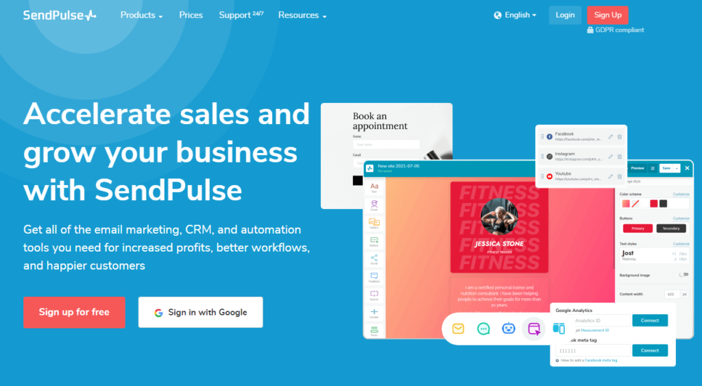 SendPulse cheap email marketing