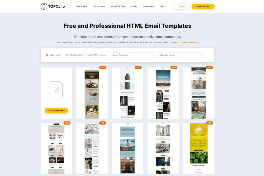 TOPOL professional email templates