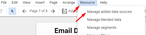Data studio manage data sources