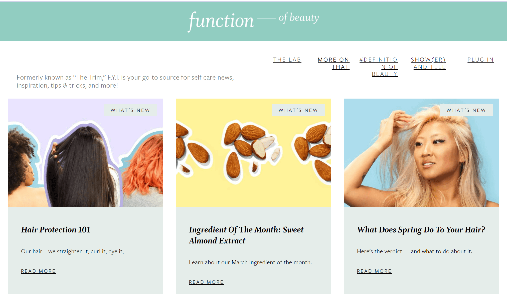 function of beauty blog example