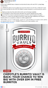 Chipotle's giveaway on National Burrito Day