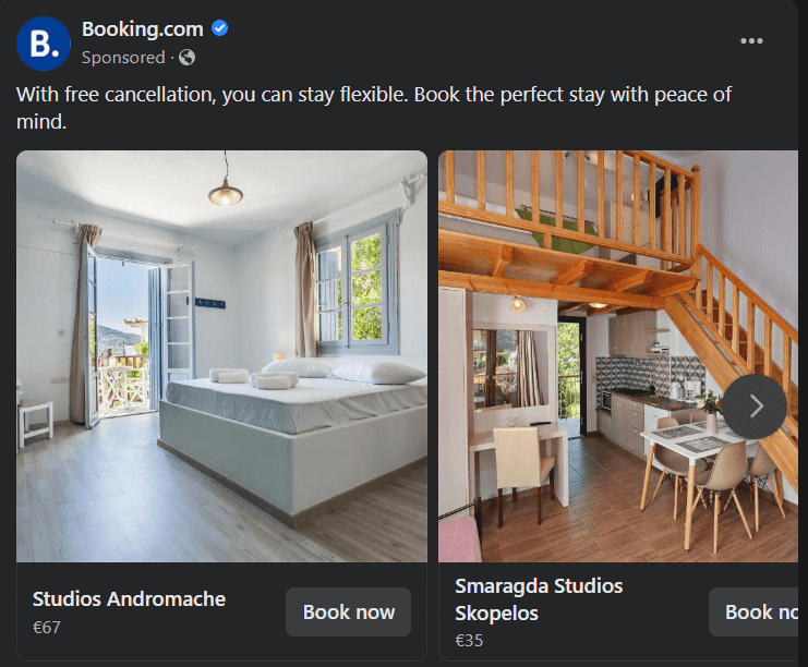 Facebook ad by Booking.com