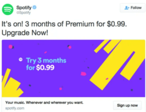 Twitter ad by Spotify