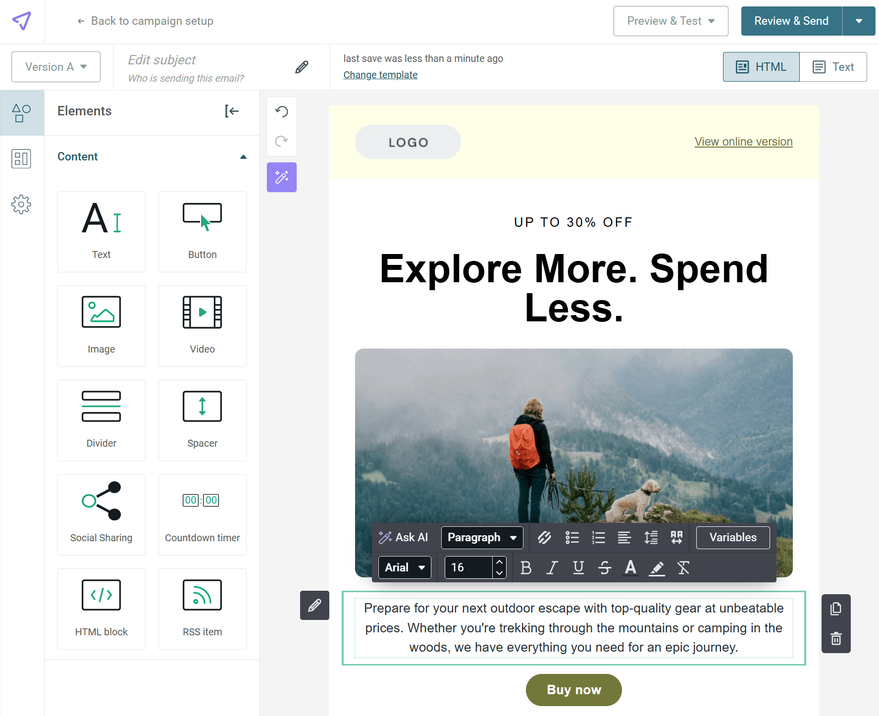 mailjet email editor