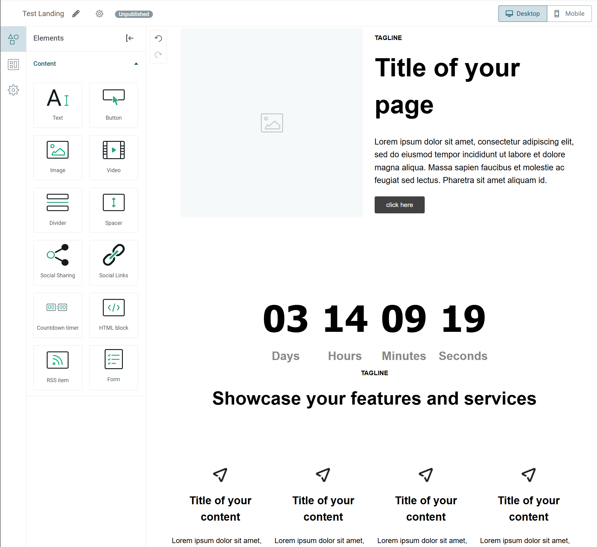 mailjet landing page builder