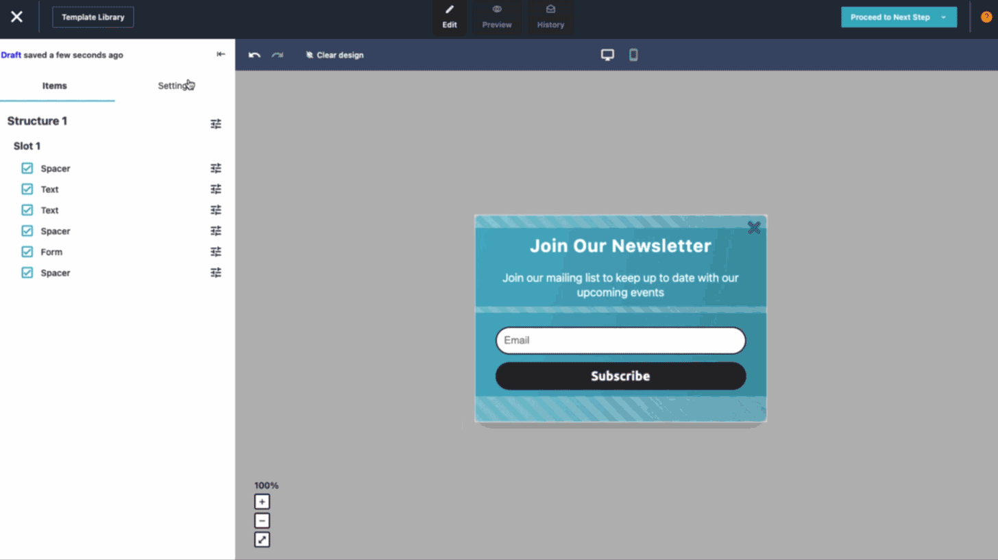 Moosend Drag and Drop Subscription Form Designer