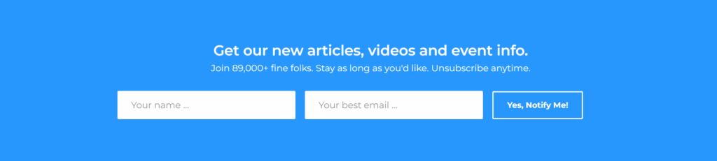 Copyhackers newsletter signup