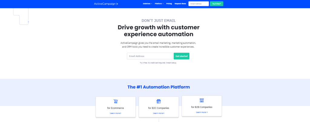 Active Campaign email automation platform