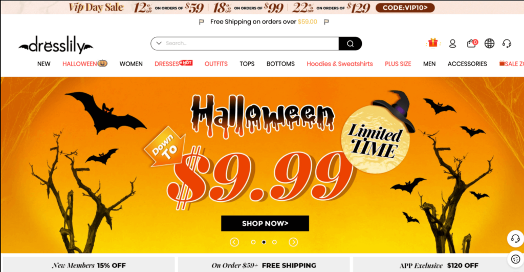 Halloween website by Dresslily