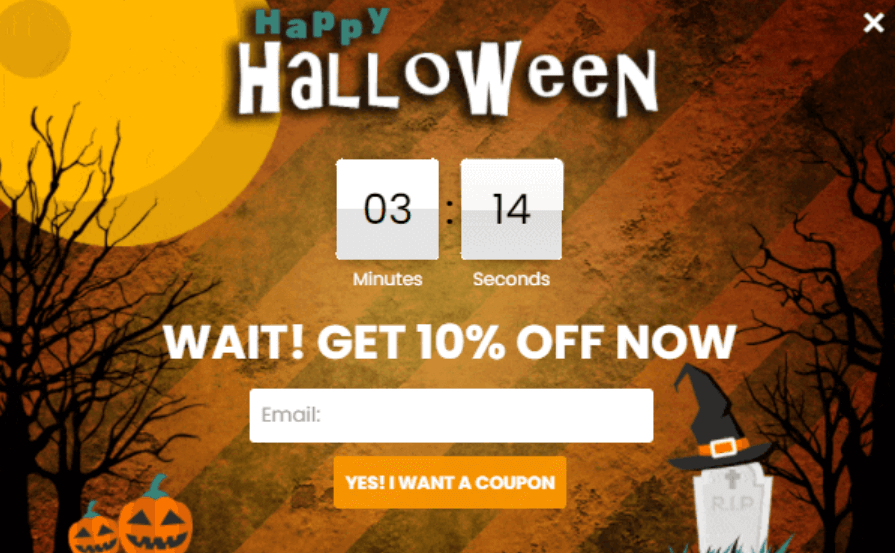 Halloween exit popup example