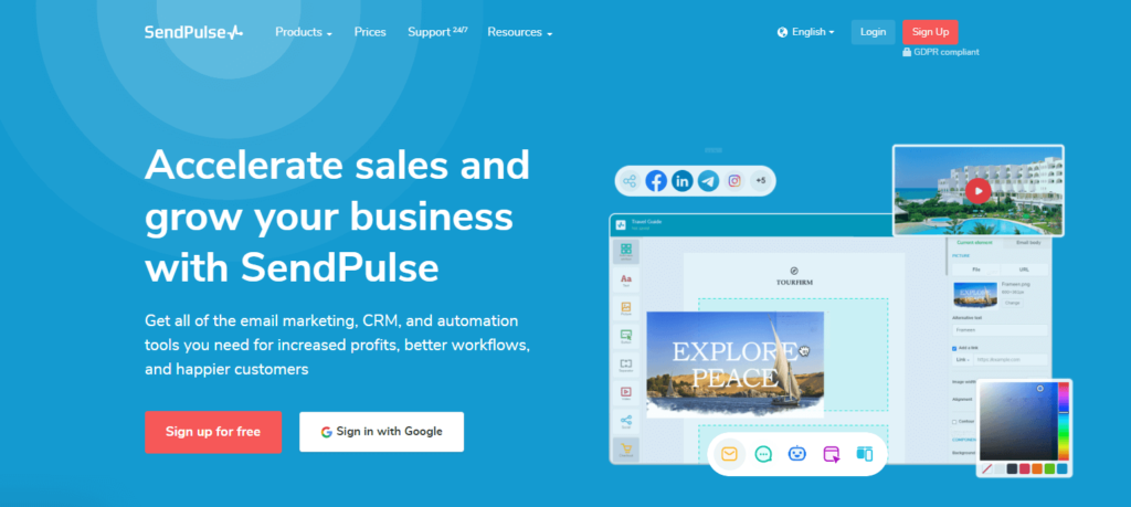 SendPulse email solution